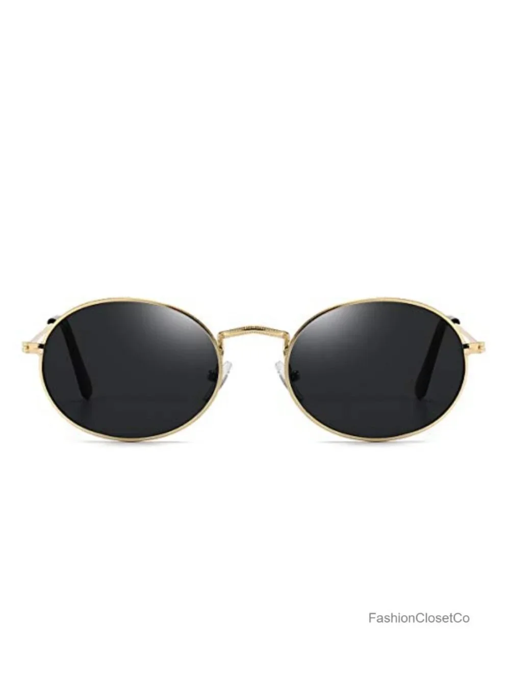 Vintage Oval Sunglasses Metal Frame UV400 Non-Polarized Retro Eyeglasses